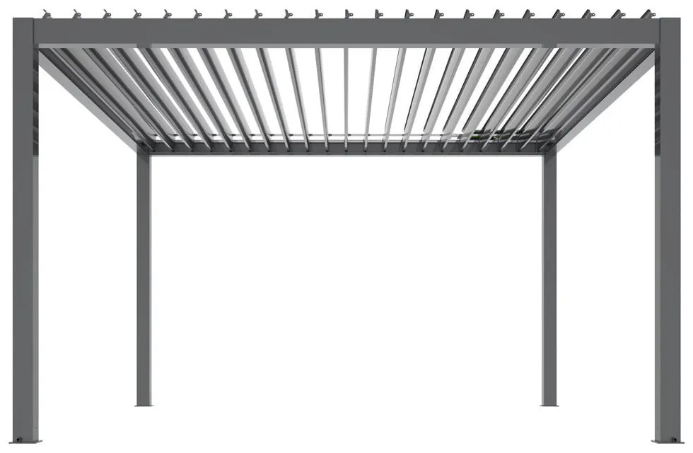 LUXE elektromos pergola 3,5x3,5 m antracit LED világítással
