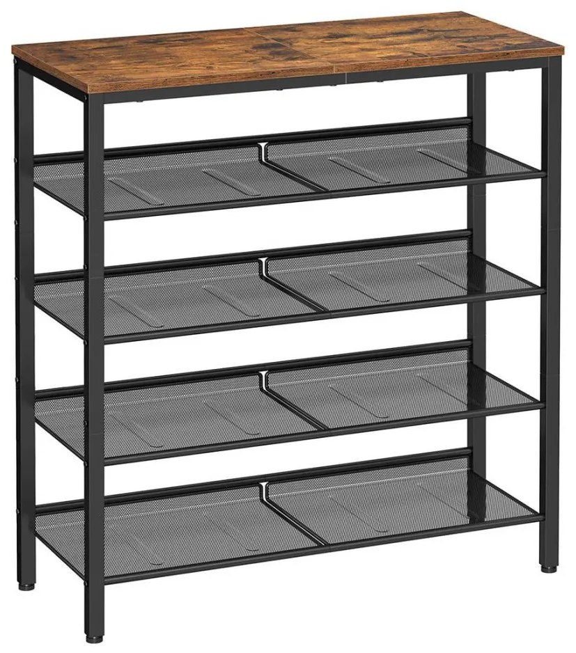 DAVOR cipőtartó barna/fekete