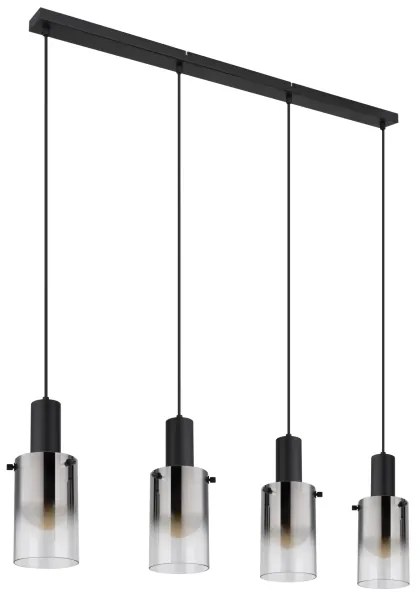 Globo 15907-4H - Csillár zsinóron FLORENTINA 4xE27/40W/230V fekete