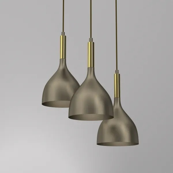 Csillár zsinóron NOAK 3xE27/15W/230V réz/arany