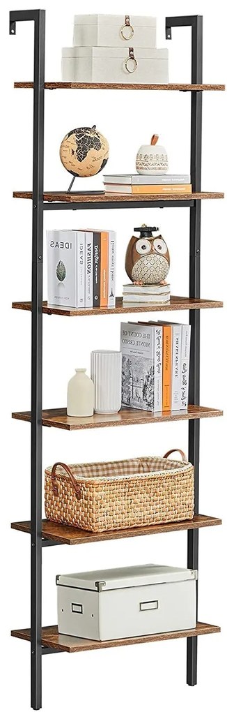 Létrapolc, 6 szintes könyvespolc 60 x 204,8x 30 cm