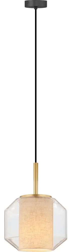 Zuma Line 003064-034742 - SOLIX függőlámpa kábellel, 1xE27/25W/230V, átmérő 22 cm, arany/fekete