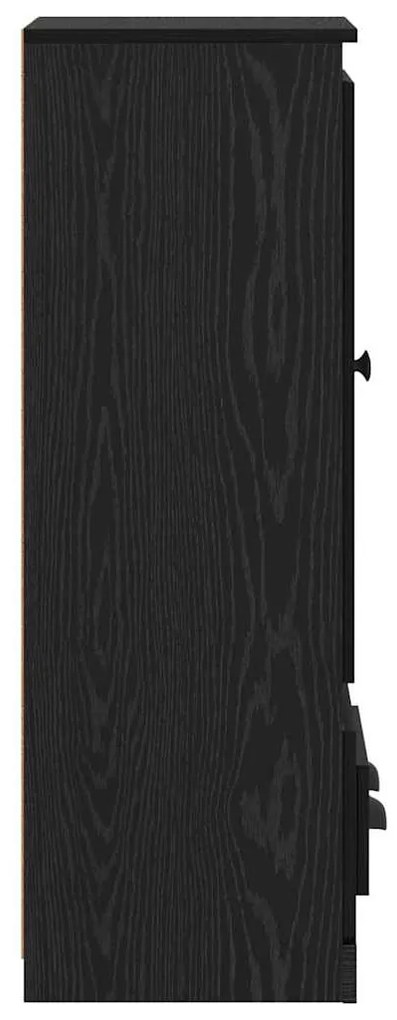 Széf fiókkal 3 pcs Fekete tölgy Faanyag