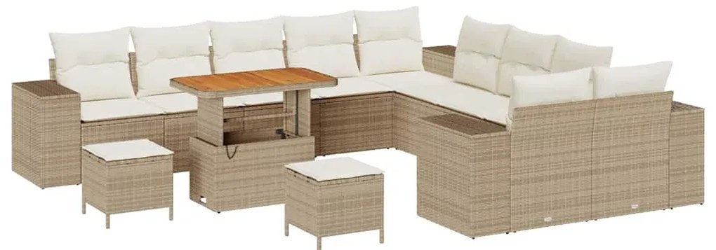 Kerti Kanapé Szett 13 pcs Beige és krém 90 x 55 x 71 cm
