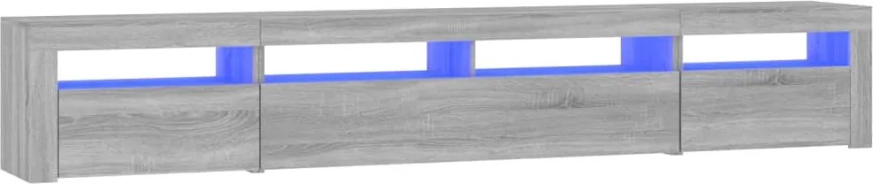 vidaXL szürke sonoma színű TV-szekrény LED-lámpákkal 240x35x40 cm