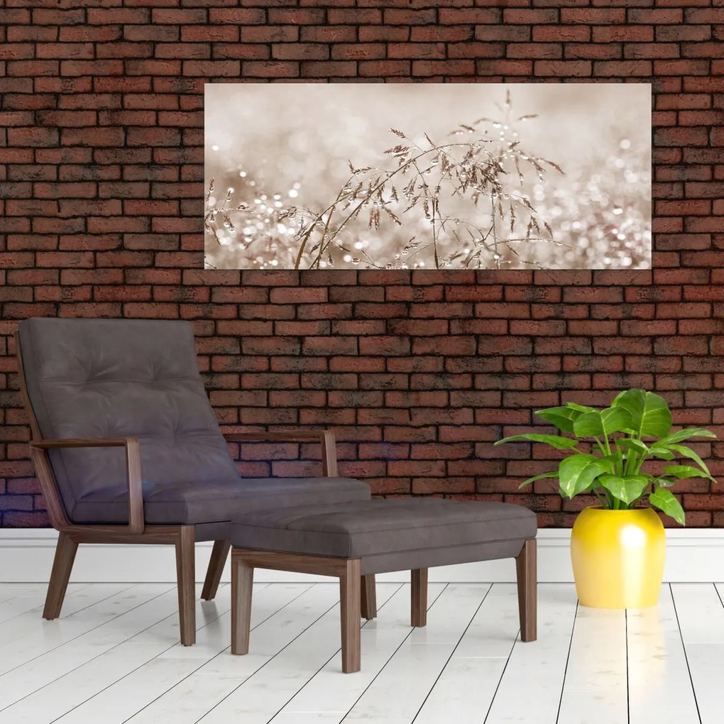 Kép - rét barna árnyalatokban (120x50 cm)