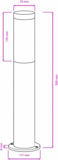 BRILAGI - Kültéri lámpa ELIA 1xE27/20W/230V IP44 50 cm antracit