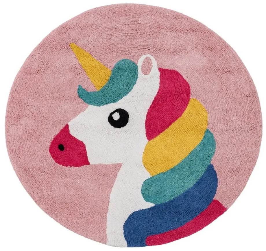Pamut gyerek szőnyeg ø 100 cm Unicorn – Ixia
