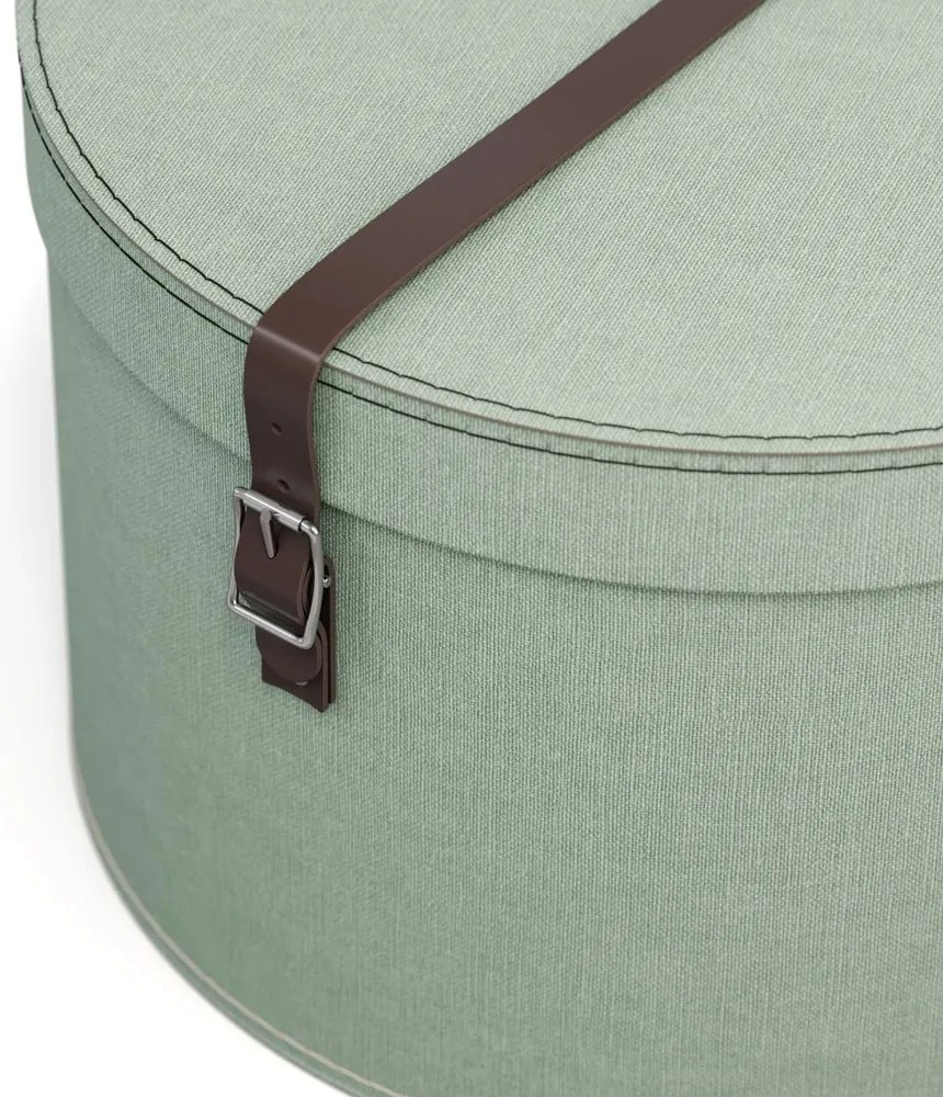 Kékeszöld fedeles karton tárolódoboz szett 2 db-os ø 37,5x25,5 cm Rut Canvas Paper Laminate – Bigso