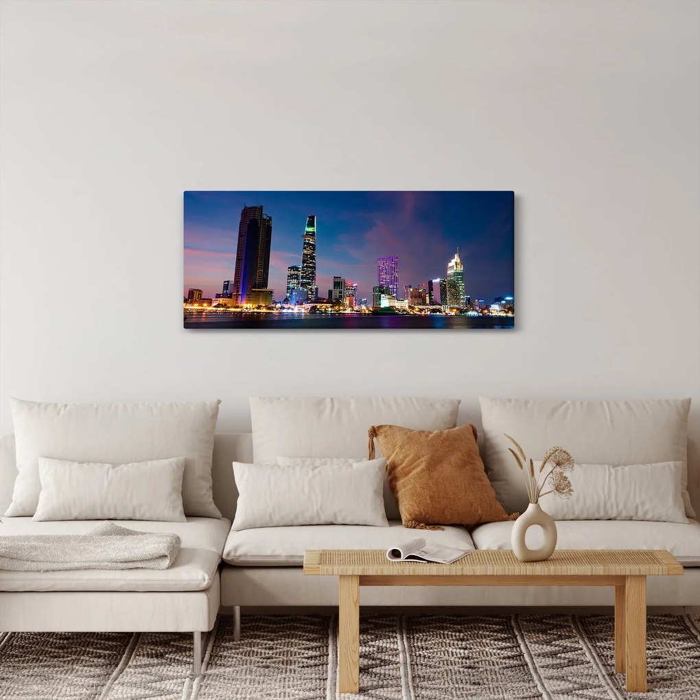 Éjszakai város képe (120x50 cm)