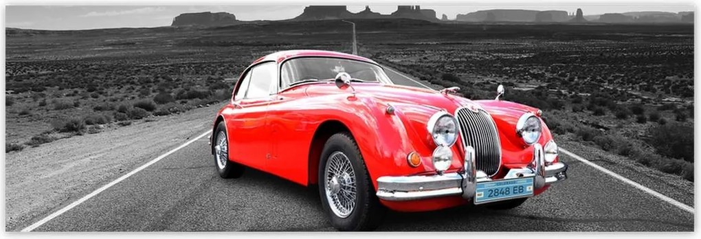 Poszterek 200x66 Piros autó autópálya