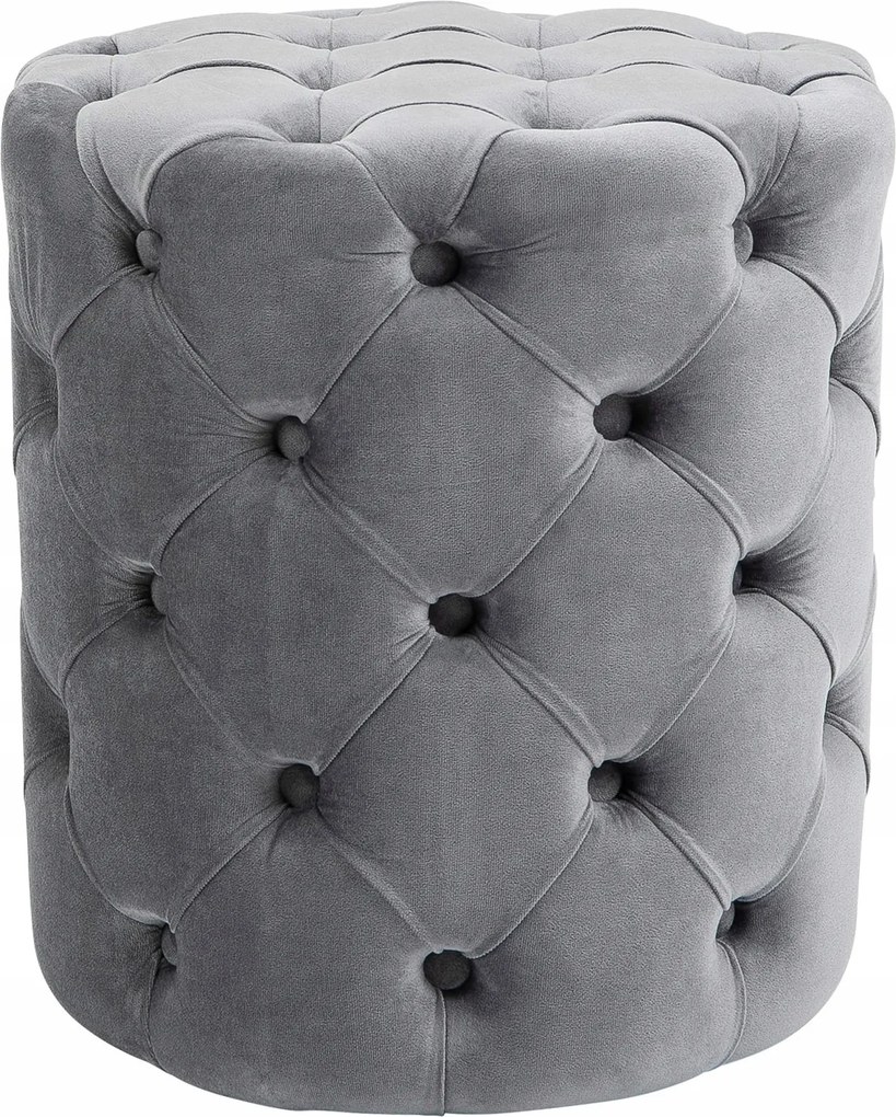 Puff lábtartó bársony oszmán kárpitozott Drancy szürke