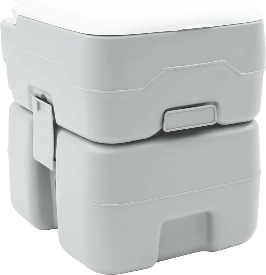 vidaXL Kemping WC Szürke 41,5 x 36,5 x 42 cm Magas sűrűségű Polietilén