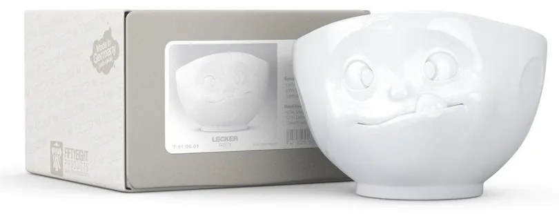 Fehér 'huncut' porcelántálka - 58products