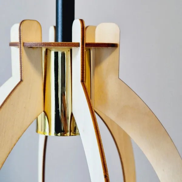 Felületre szerelhető csillár LANDO 1xE27/15W/230V bükkfa