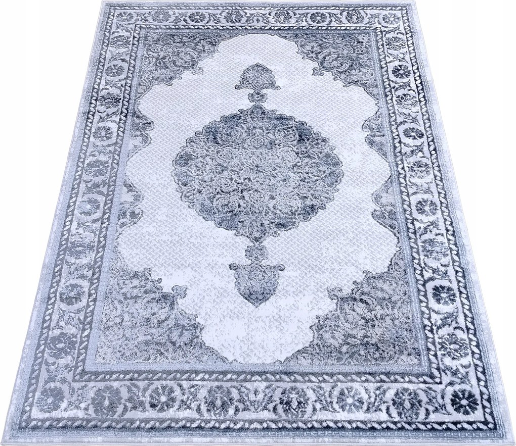 Szőnyeg 160x220 Vintage Szürke Kék Sötétkék Nappali Puha Kétszintes