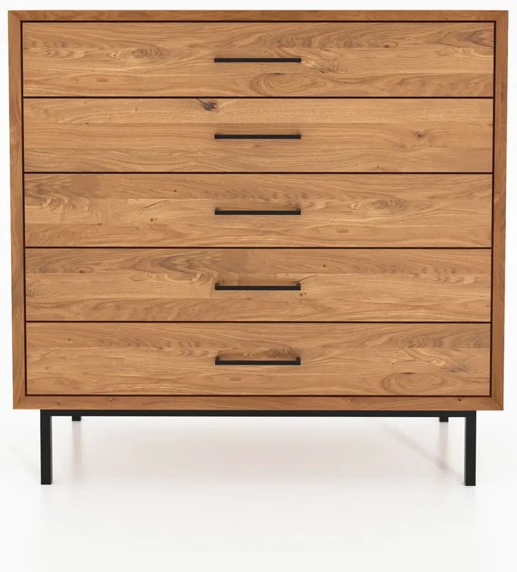 Natúr színű tölgyfa magas komód 97x95 cm Abies – The Beds