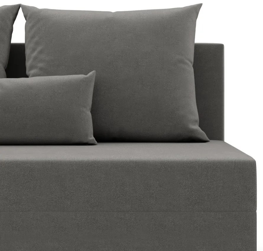 Nobu sarokkanapé, bársony, univerzális oldal, világosszürke