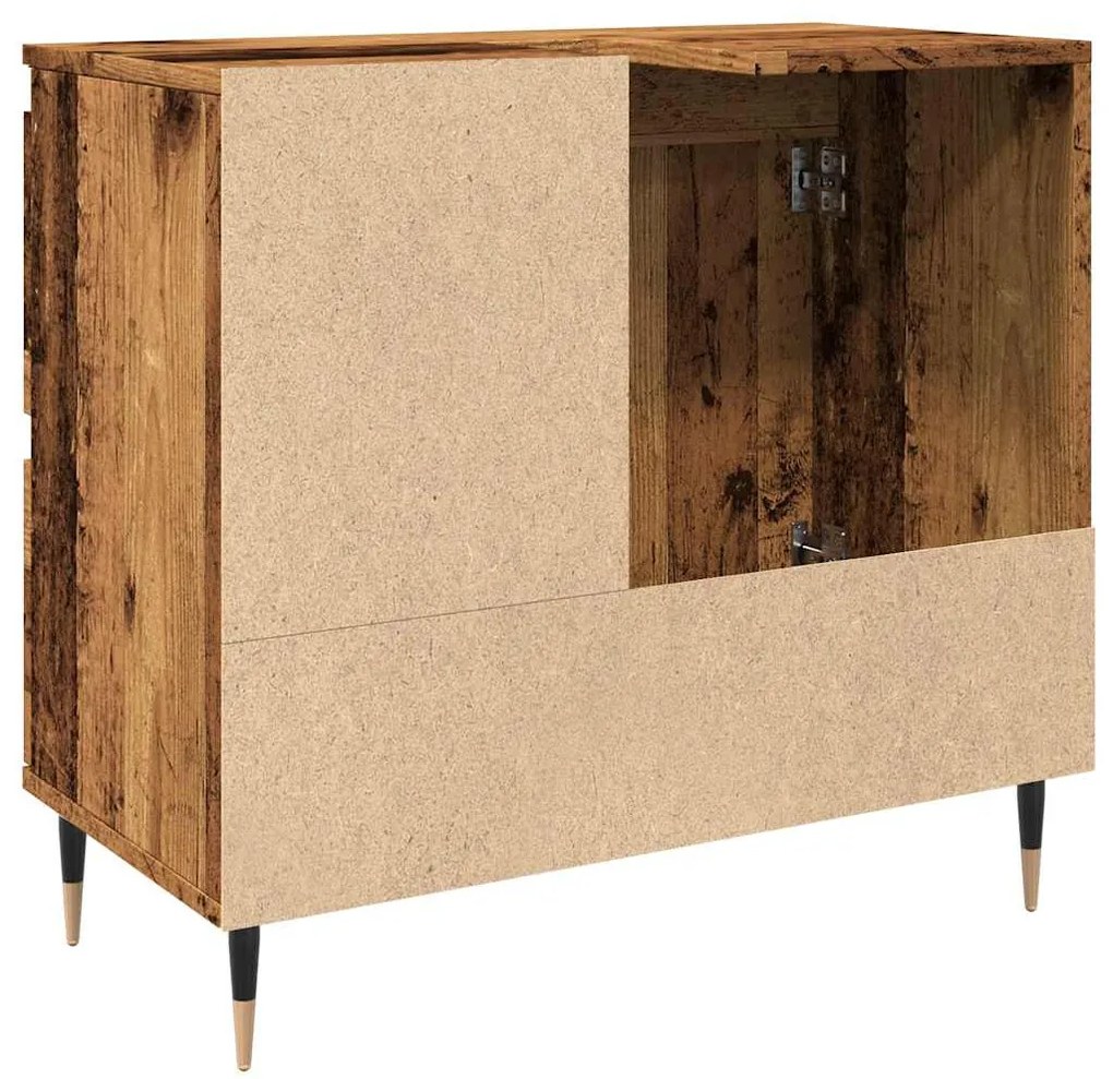 antik fa színű szerelt fa fürdőszobaszekrény 65 x 33 x 60 cm