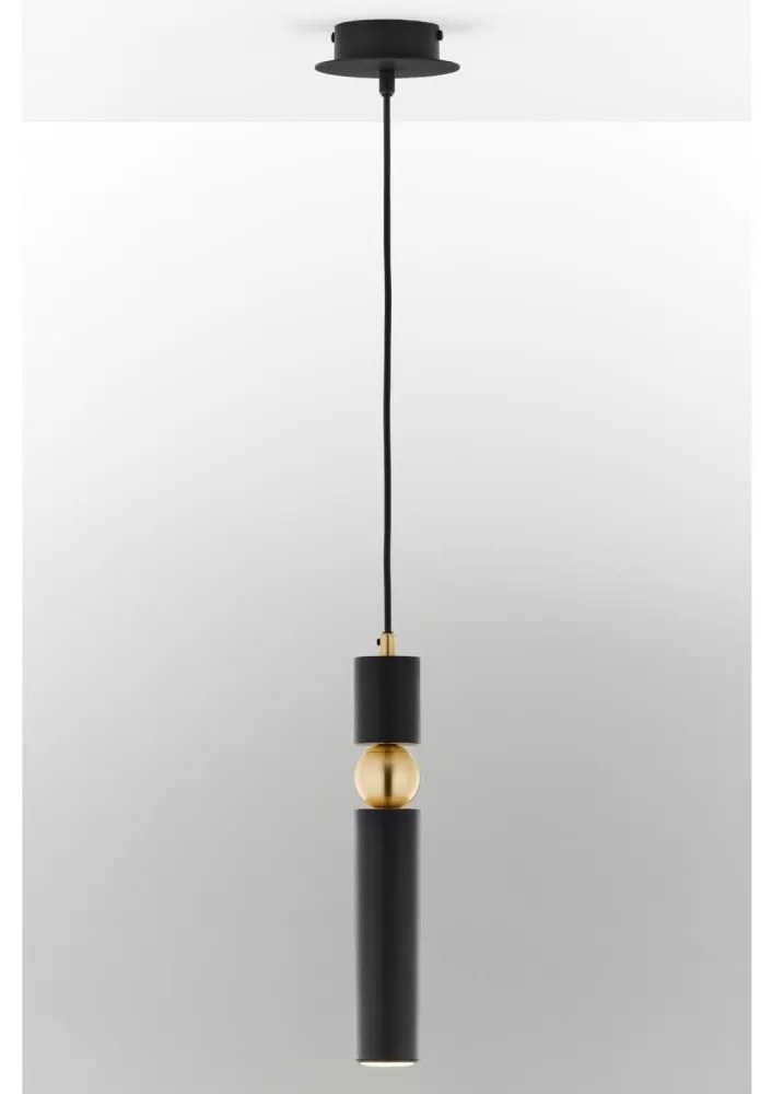 Jupiter 2003 - Csillár zsinóron ALAS 1xGU10/10W/230V fekete/arany