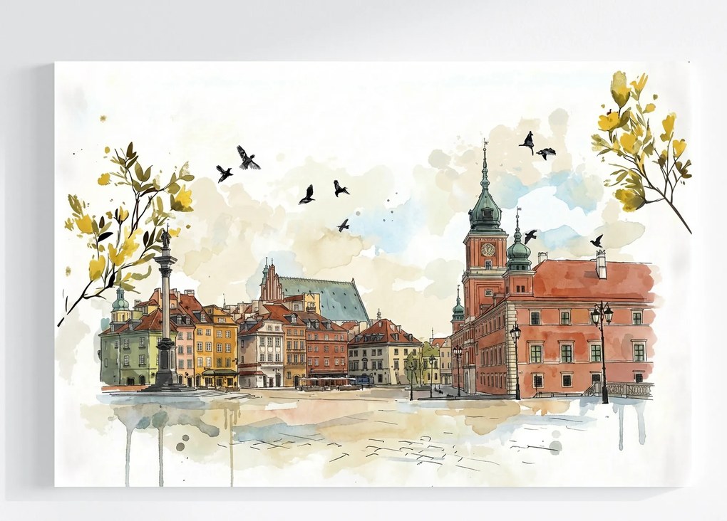 Canvas Vászonkép Varsó Óváros Kastély Zsigmond Oszlop 60x40