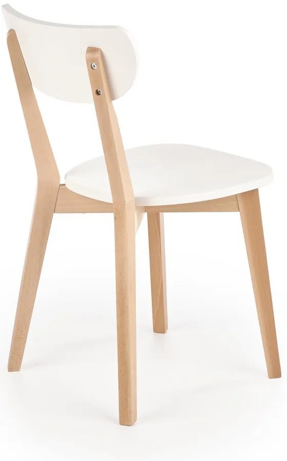 Buggi étkezőszék, fehér / bükkfa