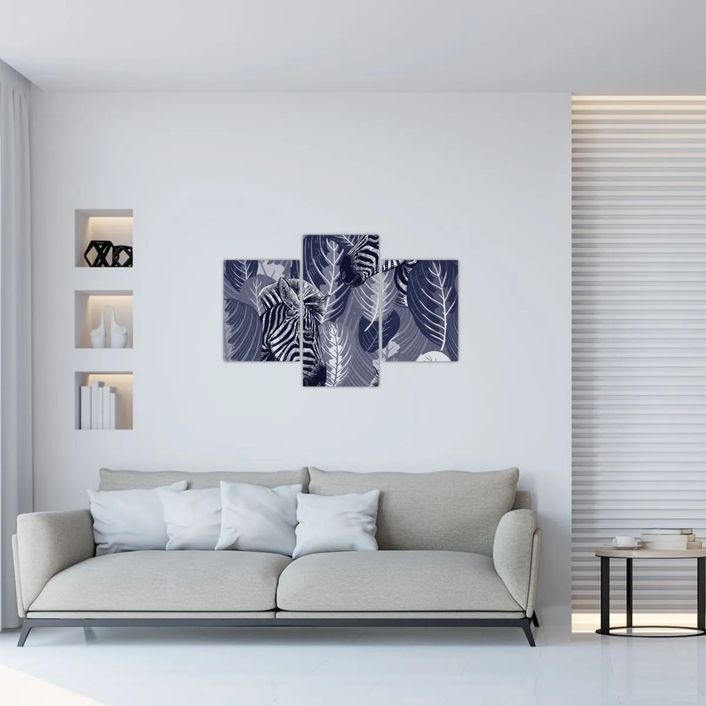 Kép - Kék zebrák (90x60 cm)