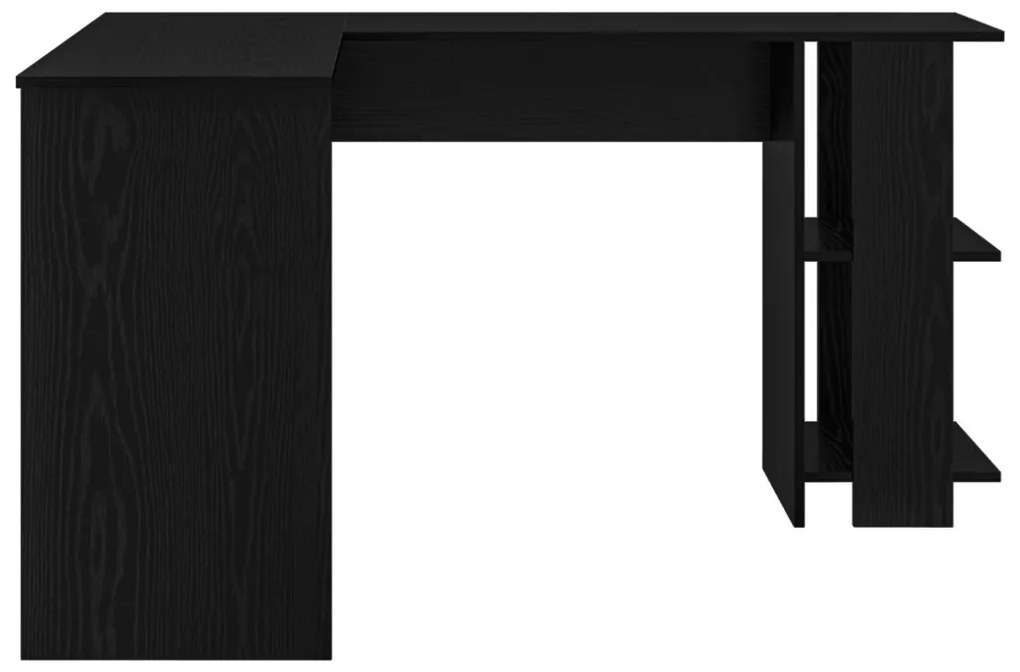 vidaXL Sarokíróasztal Fekete tölgy 140 x 113,5 x 75 cm Faanyag