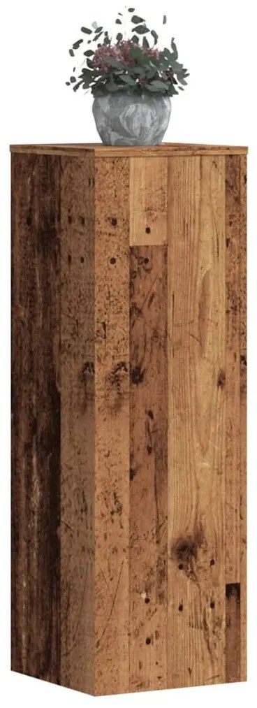 antik fa színű szerelt fa növényállvány 33 x 33 x 100 cm
