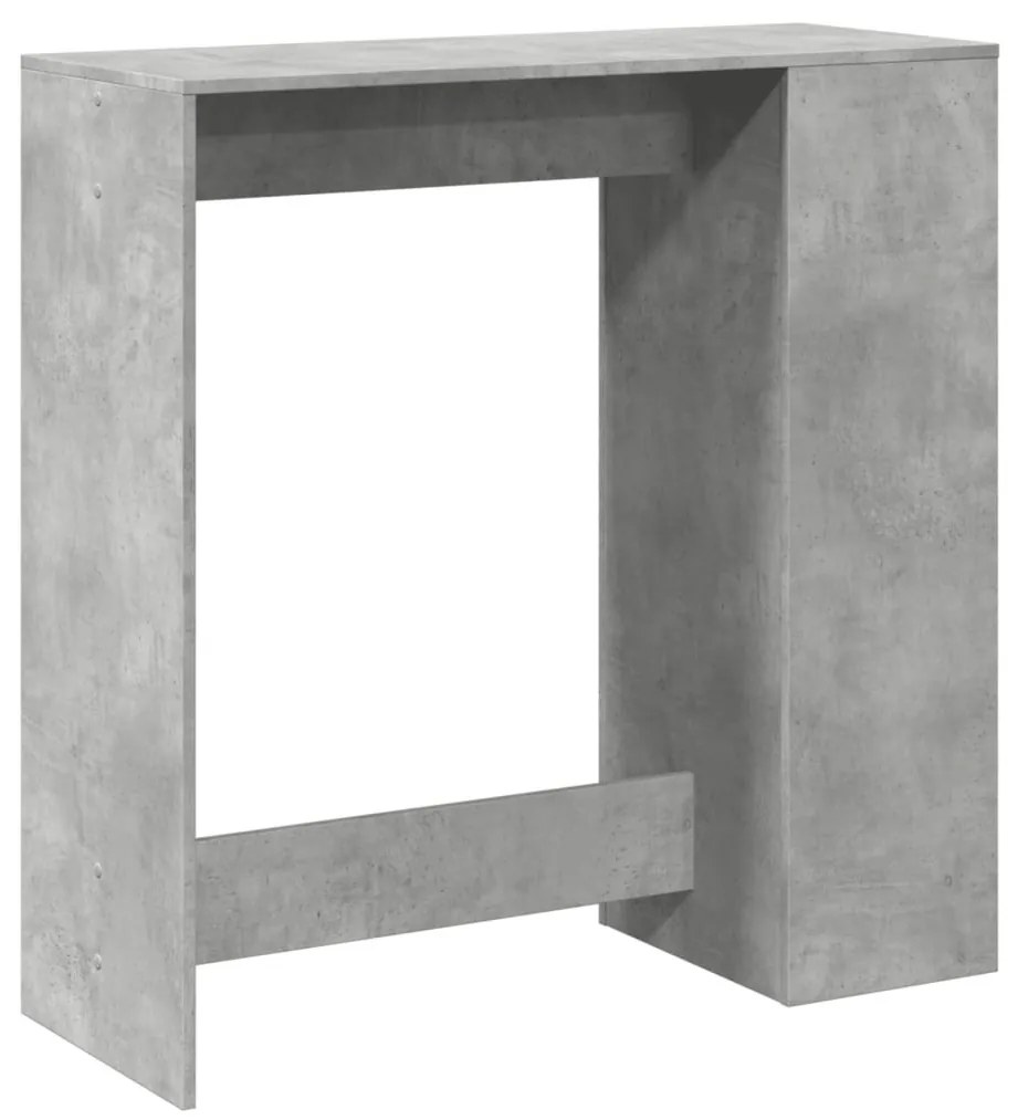 betonszürke szerelt fa tárolórekeszes bárasztal 101x40x103,5 cm