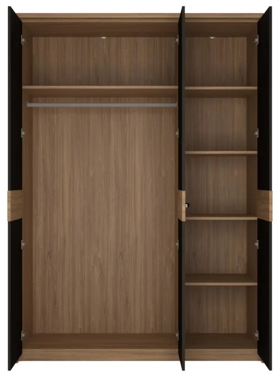 MORACO hálószoba szett, tölgy stirling/fekete matt