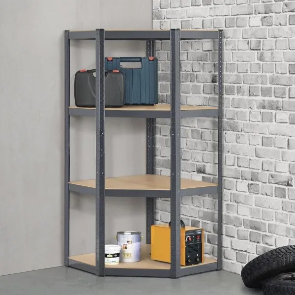 Juskys Sarokpolc - 160x75x40-75 cm - szürke