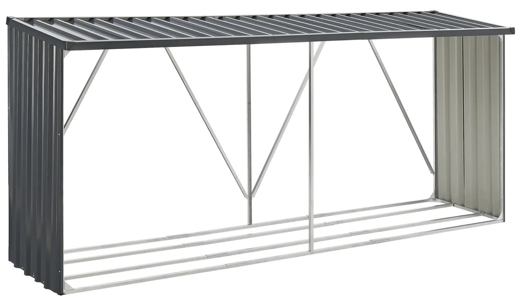 Tűzifatároló Kalmar 352x80x152cm antracitszürke [casa.pro]