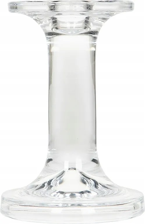 Üveg Gyertyatartó átlátszó retro 13cm magas