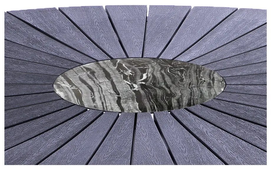 Marienlist fekete ovális kerti asztal artwood asztallappal, 190 x 115 cm - Bonami Selection