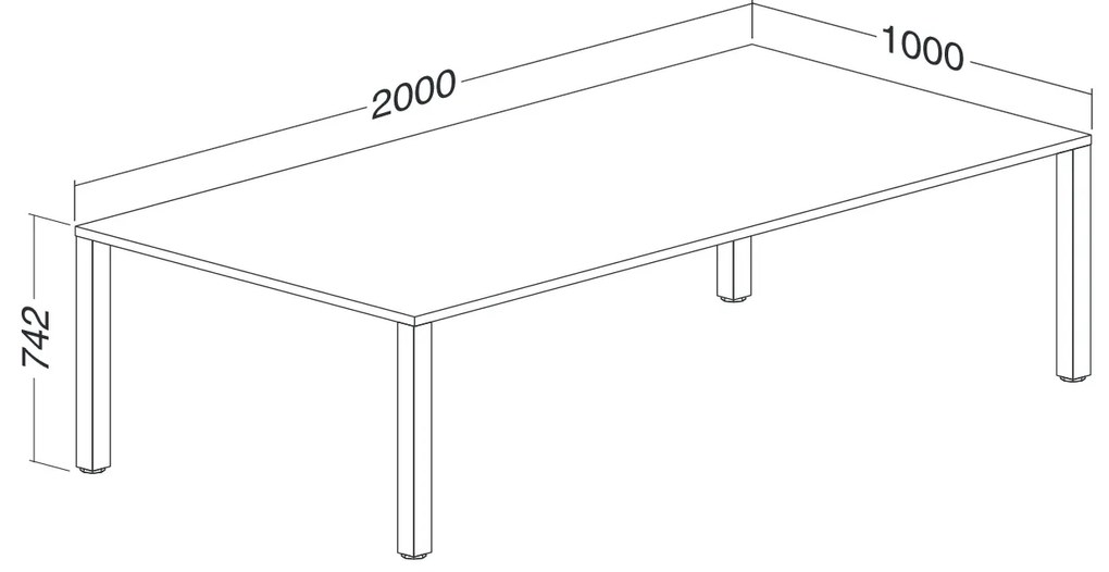 ProOffice tárgyalóasztal 200 x 100 cm, fehér