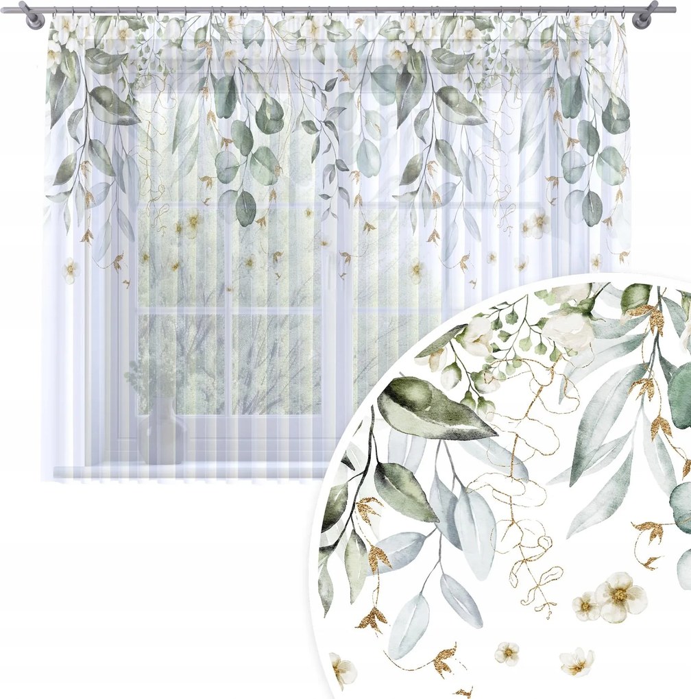 Függöny Kész Fátyol 300X160 Festett Mintás Béka Szalag Függöny 376