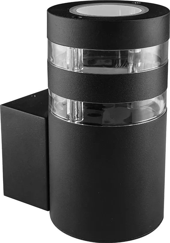 PREZENT 31306 DAIMA Modern Kültéri Fali Lámpa Fekete, Átlátszó GU10 IP44