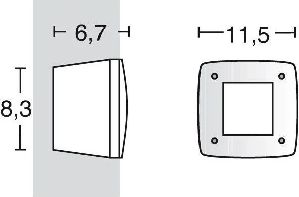 NOVOLUX 084A-G31X1A-02 DEVON Kültéri Falba Építhető Lámpa Fehér, Fekete GX53 IP66