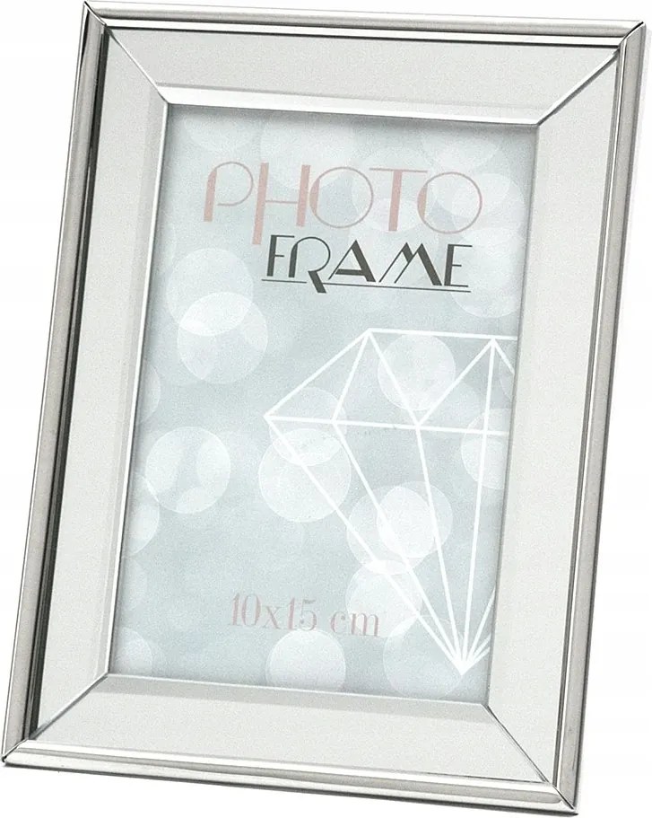 Fém Tükörképkeret 10x15cm Ezüst Glamour Tükörrel