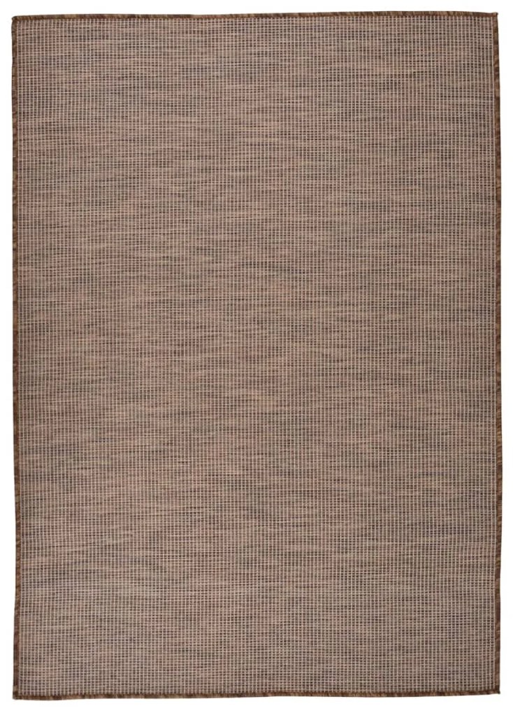 barna lapos szövésű kültéri szőnyeg 140 x 200 cm