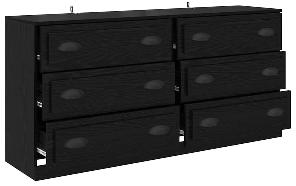 Oldalszekrények 2 pcs Fekete tölgy 70 x 35,5 x 67,5 cm Faanyag