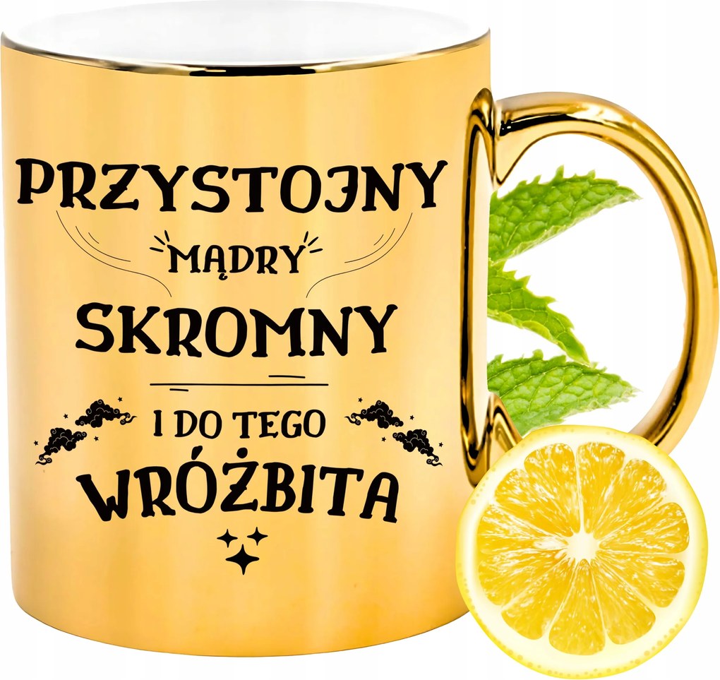 Arany csillogó bögre jósnőnek ajándék fényképes nyomtatással