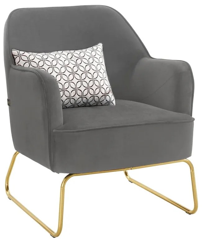 Szürke bársony fotel Joshua - Støraa