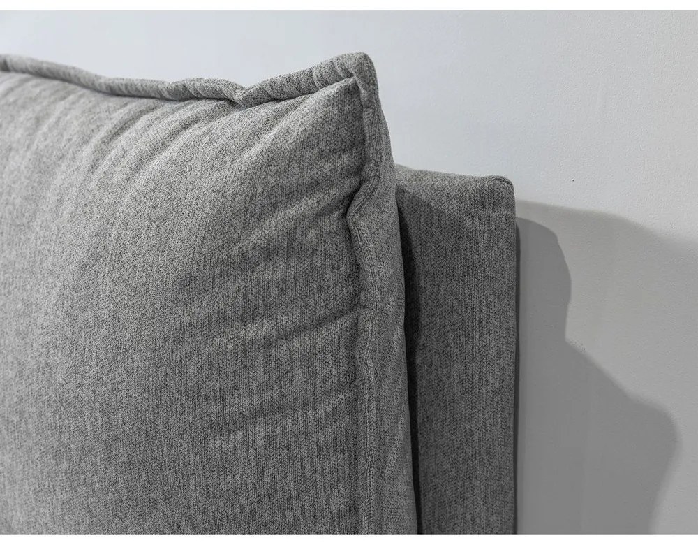 Bézs kárpitozott ágyneműtartós franciaágy ágyráccsal 160x200 cm Garance – Bobochic Paris