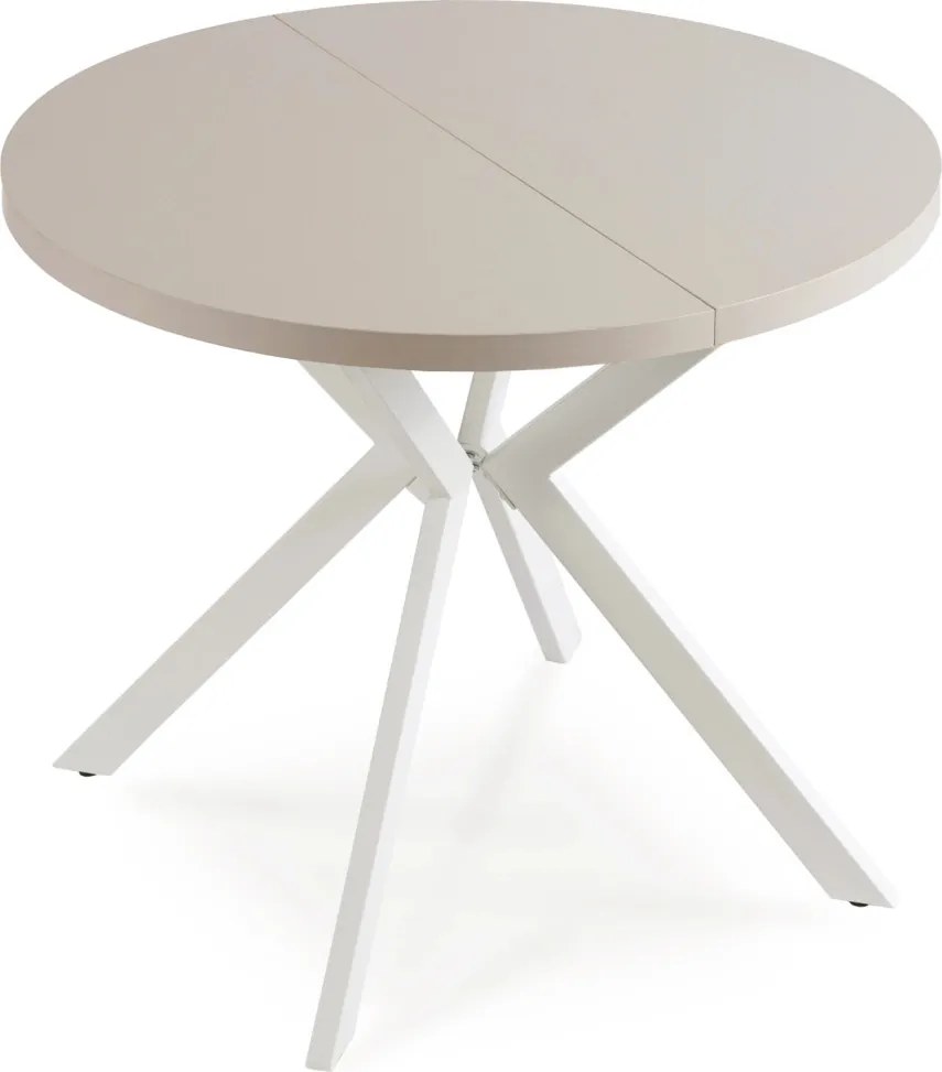 Stół DORIAN Rozkładany 80-160 cm Kaszmir/Biały