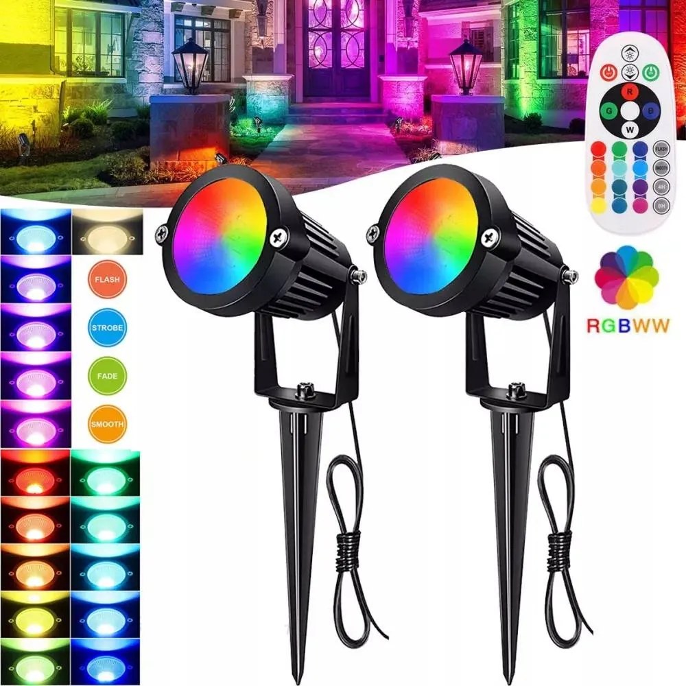 2DB Beszúrható Kerti Fényszóró fekete IP65 Rgb Led