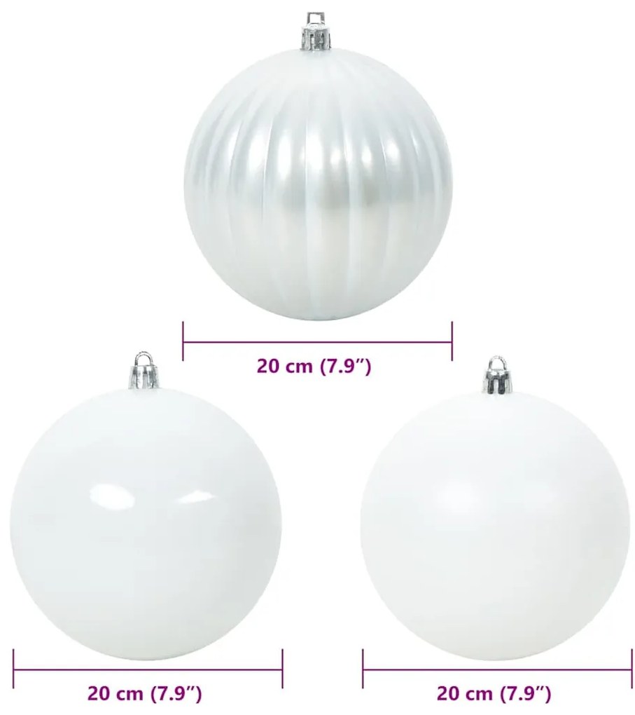 Karácsonyi Díszgömb Készlet 4 pcs Fehér