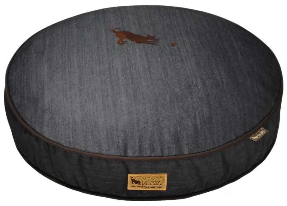 Sötétkék fekhely kutyáknak ø 70 cm Round Bed Denim Medieval Blue / Dark Chocolate S – P.L.A.Y.