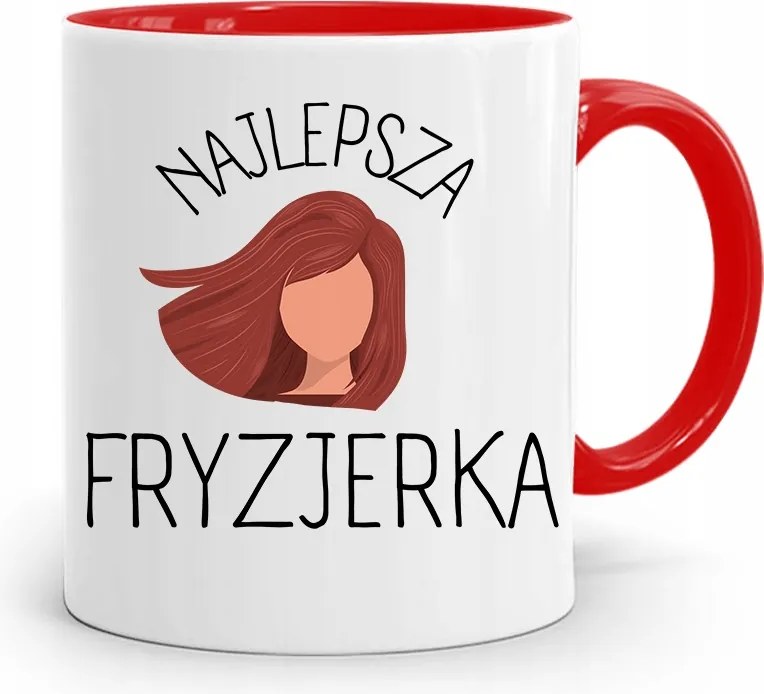 Piros Fodrász Bögre Legjobb Fodrásznő nyomott mintával